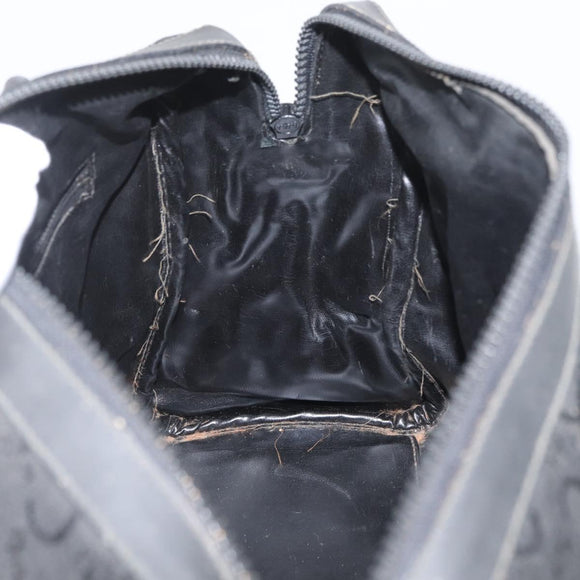 CELINE C Sulky Hand Bag Canvas Black Gold Auth ep13854