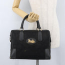 CELINE C Sulky Hand Bag Canvas Black Gold Auth ep13854-22