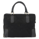 CELINE C Sulky Hand Bag Canvas Black Gold Auth ep13854-2