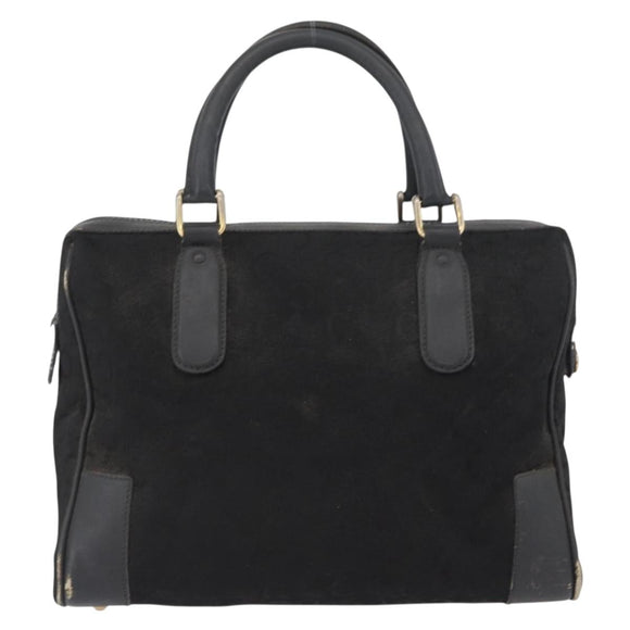 CELINE C Sulky Hand Bag Canvas Black Gold Auth ep13854