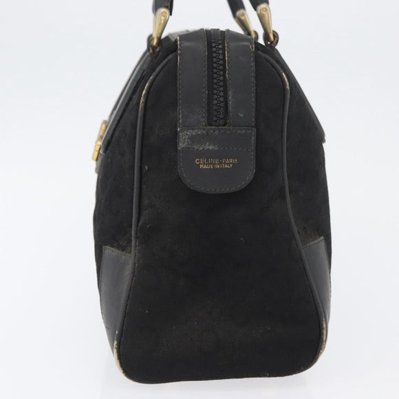CELINE C Sulky Hand Bag Canvas Black Gold Auth ep13854