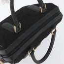 CELINE C Sulky Hand Bag Canvas Black Gold Auth ep13854-6