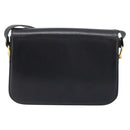 CELINE Horse Carriage Shoulder Bag Leather Black Gold Auth ep13857-2