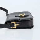 CELINE Horse Carriage Shoulder Bag Leather Black Gold Auth ep13857-4
