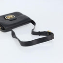 CELINE Horse Carriage Shoulder Bag Leather Black Gold Auth ep13857-7