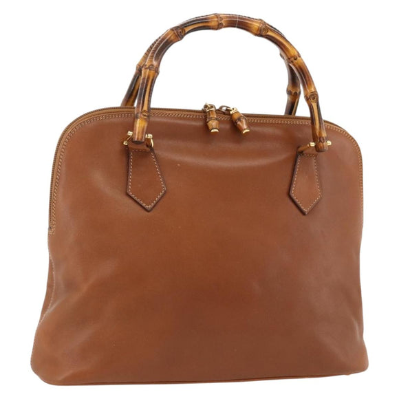 GUCCI Bamboo Handtasche Leder Braun Gold 000 3780 0289 Auth ep13858