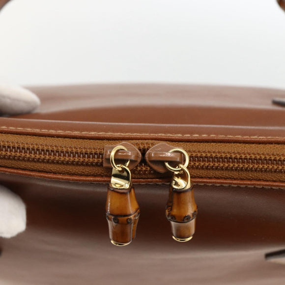 GUCCI Bamboo Handtasche Leder Braun Gold 000 3780 0289 Auth ep13858