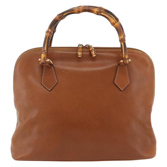 GUCCI Bamboo Handtasche Leder Braun Gold 000 3780 0289 Auth ep13858