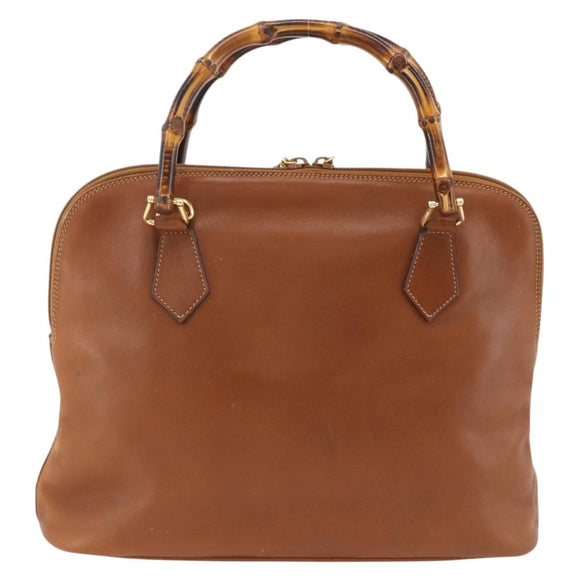 GUCCI Bamboo Handtasche Leder Braun Gold 000 3780 0289 Auth ep13858