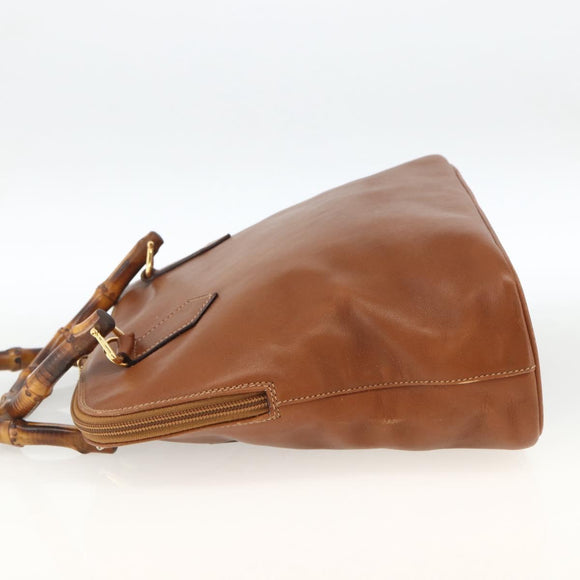 GUCCI Bamboo Handtasche Leder Braun Gold 000 3780 0289 Auth ep13858