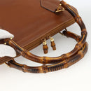 GUCCI Bamboo Handtasche Leder Braun Gold 000 3780 0289 Auth ep13858-7