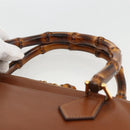 GUCCI Bamboo Handtasche Leder Braun Gold 000 3780 0289 Auth ep13858-8