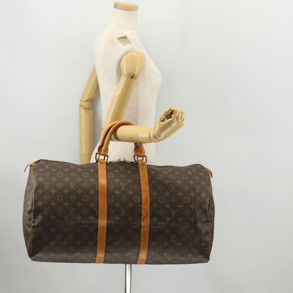 LOUIS VUITTON Monogram Keepall 55 Boston Tasche M41424 LV Auth ep13859