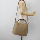 GUCCI Bamboo Hand Bag Leather 2way Beige Silver 001 1638 Auth ep13860-23