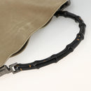 GUCCI Bamboo Hand Bag Leather 2way Beige Silver 001 1638 Auth ep13860-7