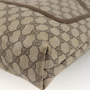 GUCCI GG Supreme Web Sherry Line Rucksack PVC Beige Gold Auth ep13861-10