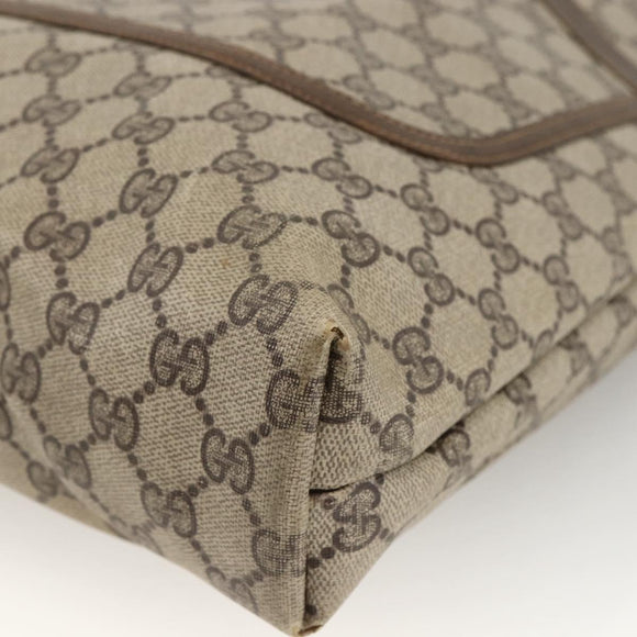 GUCCI GG Supreme Web Sherry Line Rucksack PVC Beige Gold Auth ep13861