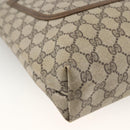GUCCI GG Supreme Web Sherry Line Rucksack PVC Beige Gold Auth ep13861-11