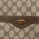 GUCCI GG Supreme Web Sherry Line Rucksack PVC Beige Gold Auth ep13861-14