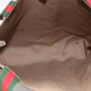 GUCCI GG Supreme Web Sherry Line Rucksack PVC Beige Gold Auth ep13861-16