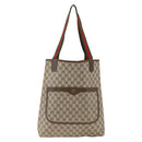 GUCCI GG Supreme Web Sherry Line Rucksack PVC Beige Gold Auth ep13861-2