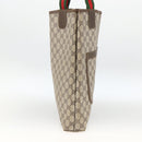 GUCCI GG Supreme Web Sherry Line Rucksack PVC Beige Gold Auth ep13861-4