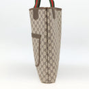 GUCCI GG Supreme Web Sherry Line Rucksack PVC Beige Gold Auth ep13861-5