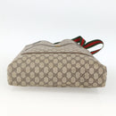 GUCCI GG Supreme Web Sherry Line Rucksack PVC Beige Gold Auth ep13861-9