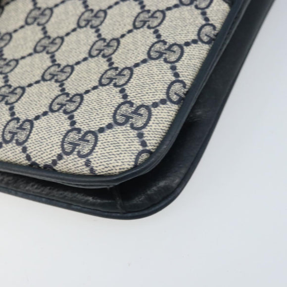 GUCCI GG Supreme Clutch Tas PVC Navy Goud 904 02 025 Auth ep13862