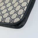 GUCCI GG Supreme Clutch Tas PVC Navy Goud 904 02 025 Auth ep13862-15