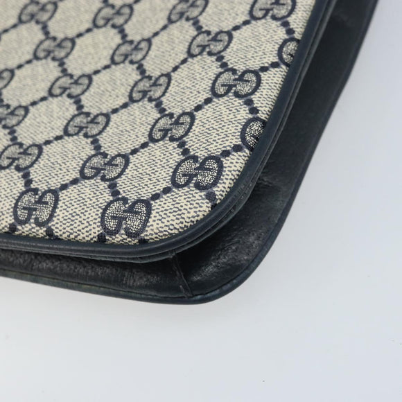 GUCCI GG Supreme Clutch Tas PVC Navy Goud 904 02 025 Auth ep13862