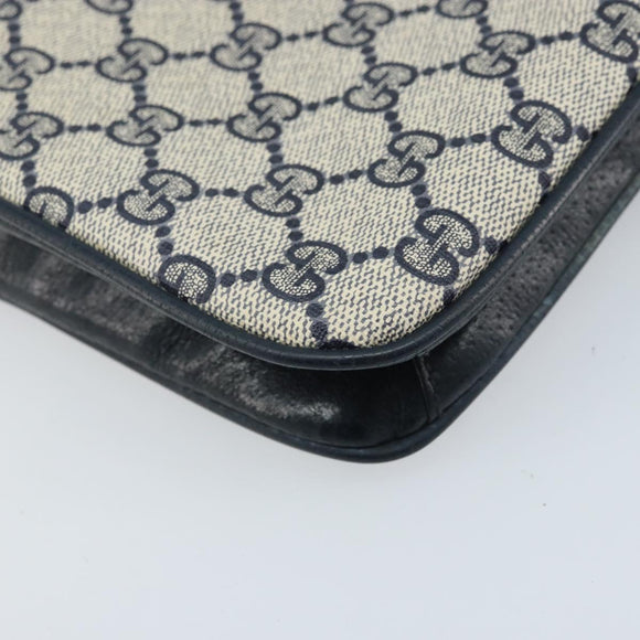 GUCCI GG Supreme Clutch Tas PVC Navy Goud 904 02 025 Auth ep13862