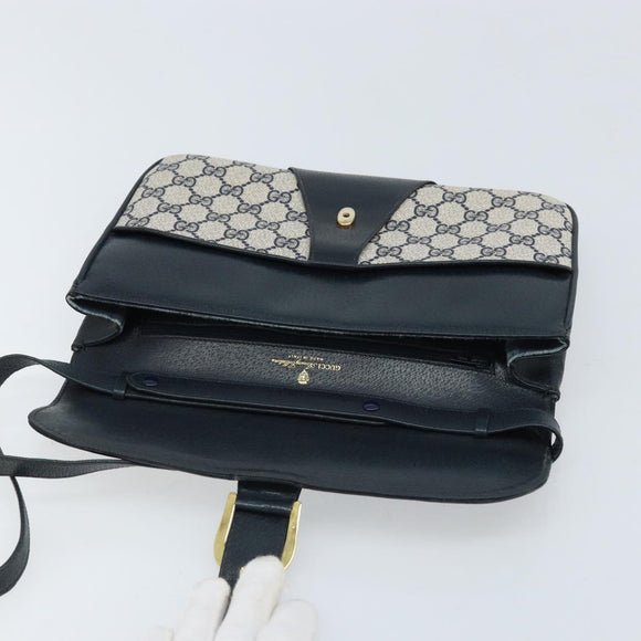 GUCCI GG Supreme Clutch Tas PVC Navy Goud 904 02 025 Auth ep13862