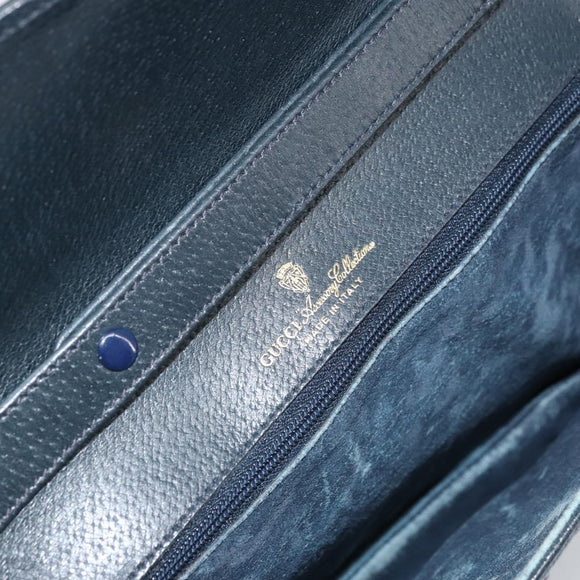 GUCCI GG Supreme Clutch Tas PVC Navy Goud 904 02 025 Auth ep13862