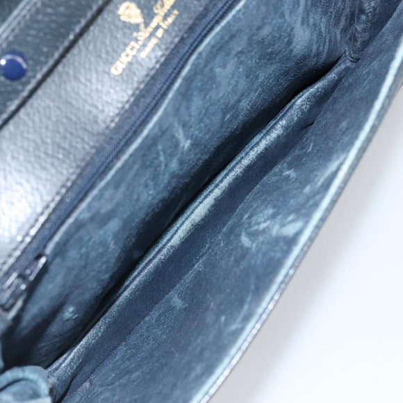GUCCI GG Supreme Clutch Tas PVC Navy Goud 904 02 025 Auth ep13862