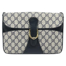 GUCCI GG Supreme Clutch Tas PVC Navy Goud 904 02 025 Auth ep13862-13