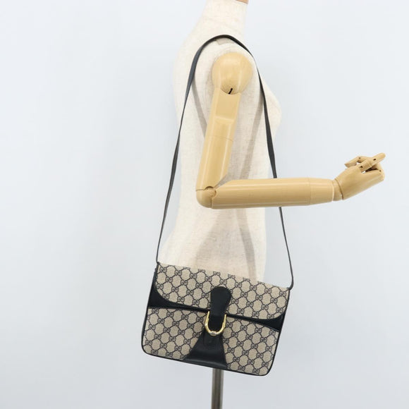 GUCCI GG Supreme Clutch Tas PVC Navy Goud 904 02 025 Auth ep13862
