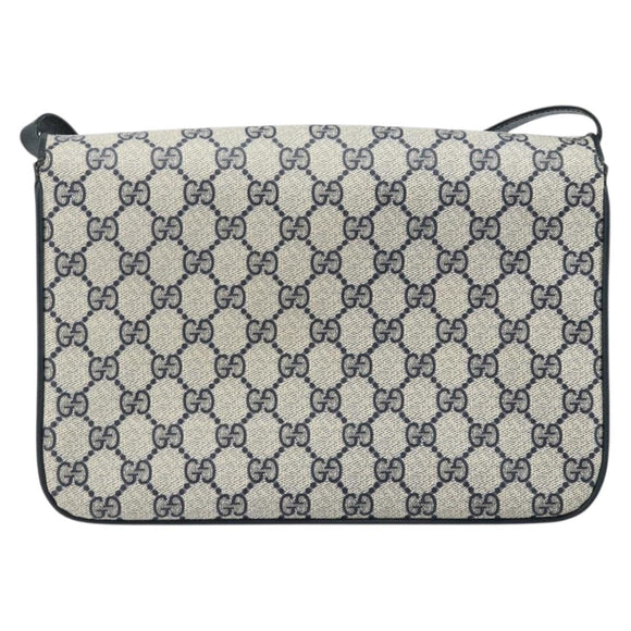 GUCCI GG Supreme Clutch Tas PVC Navy Goud 904 02 025 Auth ep13862