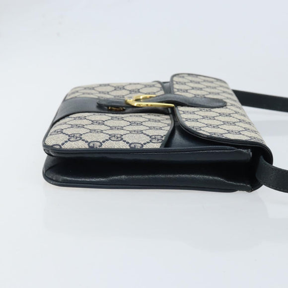 GUCCI GG Supreme Clutch Tas PVC Navy Goud 904 02 025 Auth ep13862