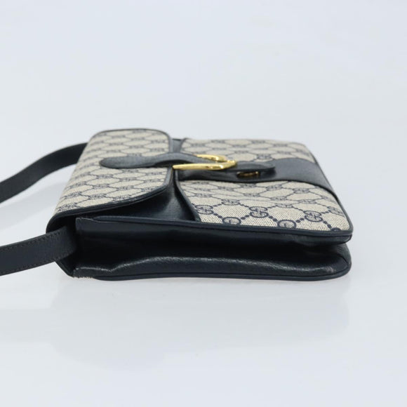 GUCCI GG Supreme Clutch Tas PVC Navy Goud 904 02 025 Auth ep13862