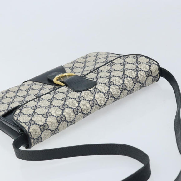 GUCCI GG Supreme Clutch Tas PVC Navy Goud 904 02 025 Auth ep13862