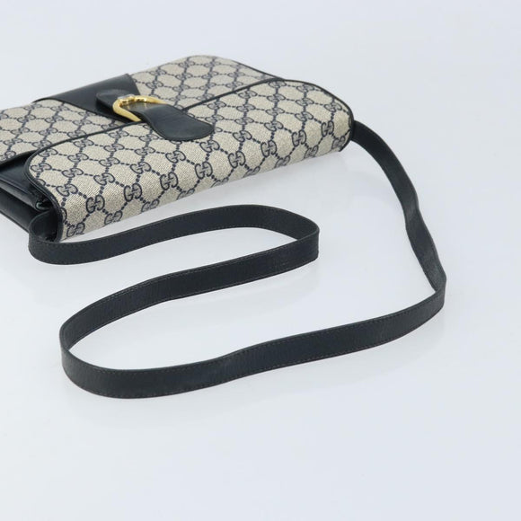 GUCCI GG Supreme Clutch Tas PVC Navy Goud 904 02 025 Auth ep13862
