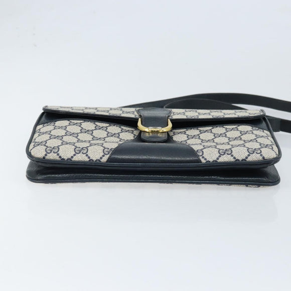 GUCCI GG Supreme Clutch Tas PVC Navy Goud 904 02 025 Auth ep13862