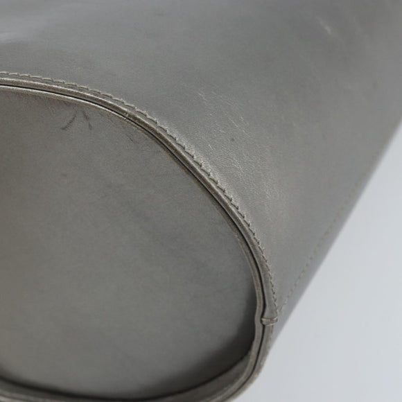 Salvatore Ferragamo Vala Hand Bag Leather Silver Auth ep13866