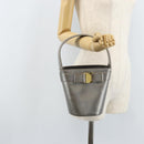 Salvatore Ferragamo Vala Hand Bag Leather Silver Auth ep13866-22