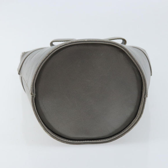 Salvatore Ferragamo Vala Hand Bag Leather Silver Auth ep13866