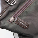 GUCCI Bamboo Hand Bag Nylon Brown Silver 000 2040 0538 Auth ep13874-22