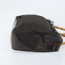 GUCCI Bamboo Hand Bag Nylon Brown Silver 000 2040 0538 Auth ep13874-3