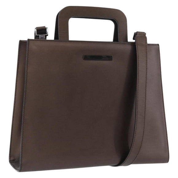 GUCCI Hand Bag Leather 2way Brown 001 2020 1854 Auth ep13878