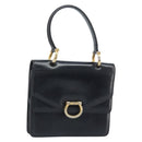 CELINE Hand Bag Leather Black Gold Auth ep13883-1